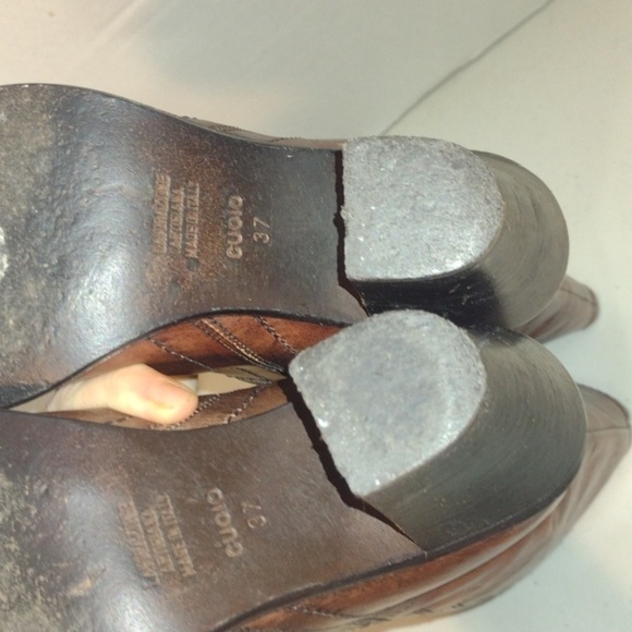 Donna pui tall brown leather boots made in Italy size 37 - Picture 7 of 16